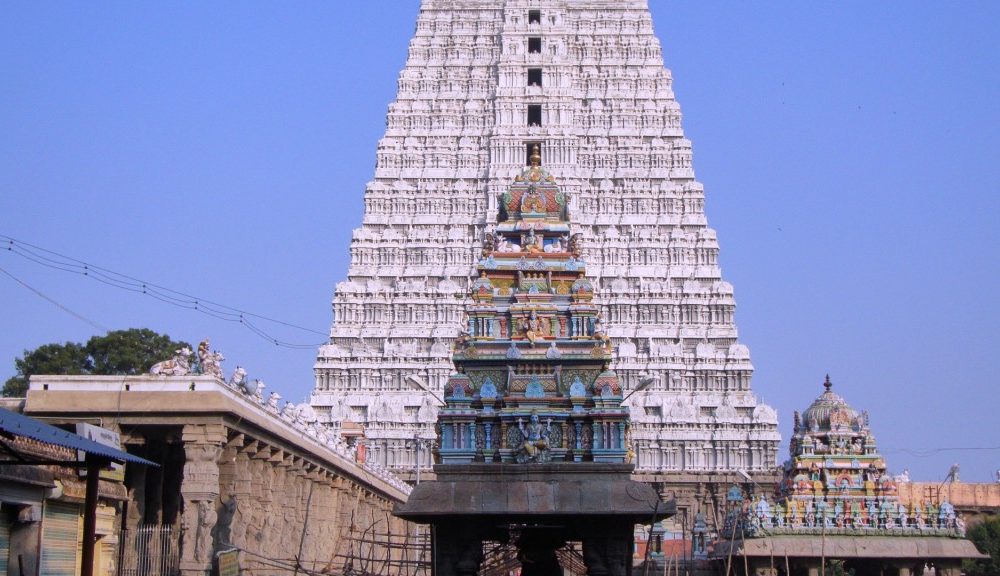 Gopuram des Meenakshi Tempels in Madurai Südindien